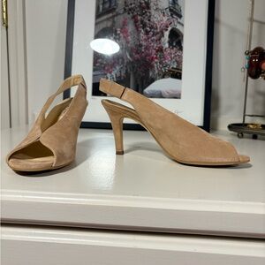 Paul Green EUC Tan Suede Slingback Heels - Size US 9